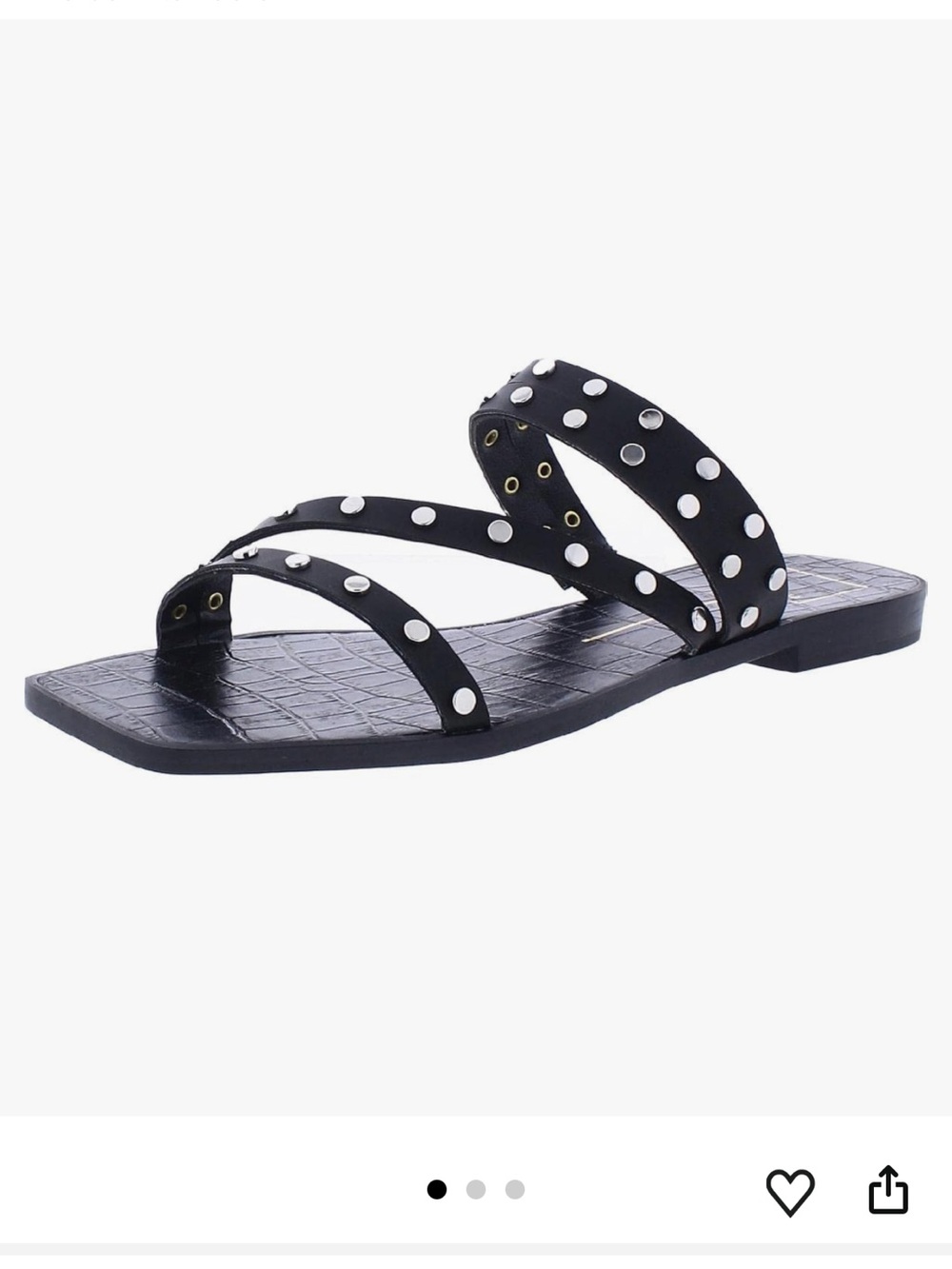 Dolce Vita Black Studded Women's Slide Sandal with Triple Straps